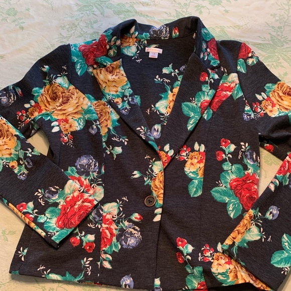 Xhilaration Navy Print Jacket Blazer - Picture 1 of 6